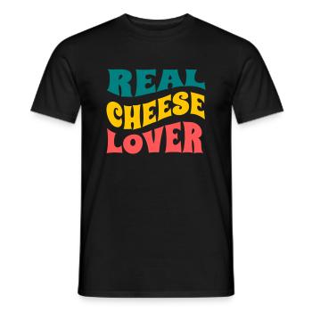 RealCheeseLover - Men's T-Shirt - black - Front - AI Model Male 178 light (178cm)