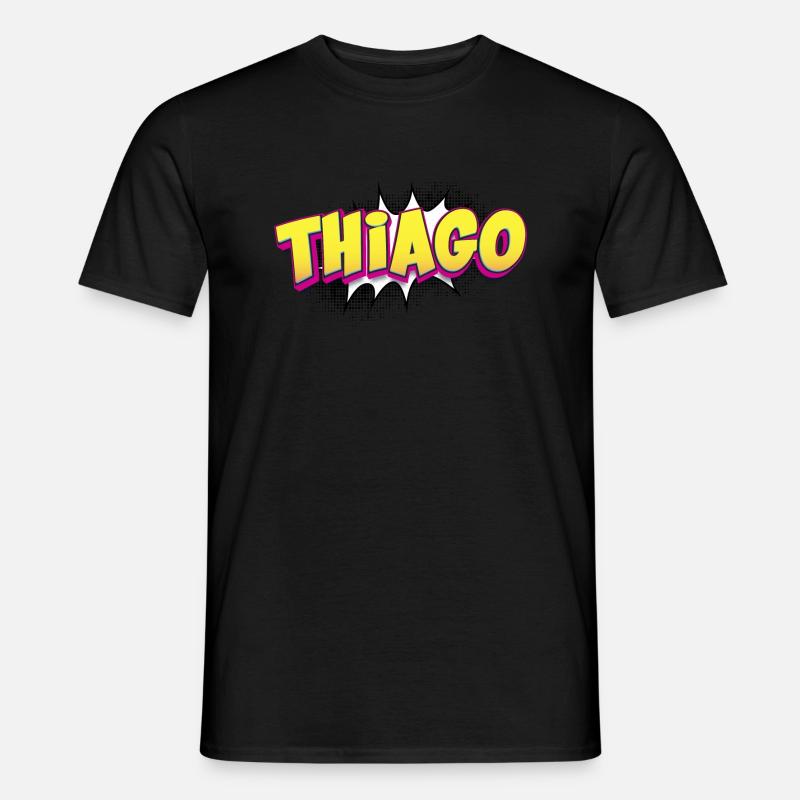 Thiago benutzerdefinierter Name Comic-Buch-Stil Pop-Art, - Männer T-Shirt - Schwarz