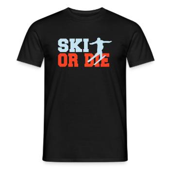 Skier ou mourir skieur - T-shirt homme - noir - Devant - AI Model Male 178 light (178cm)