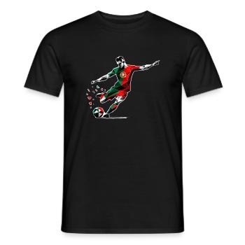 Soccer Portugal - Men's T-Shirt - black - Front - AI Model Male 178 light (178cm)