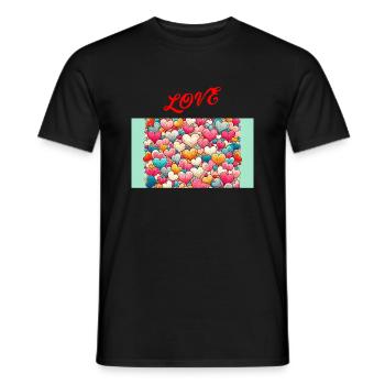 Love - T-shirt homme - noir - Devant - AI Model Male 178 light (178cm)