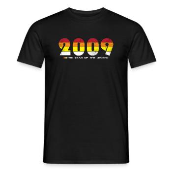 Millésime 2009 - L’Année de la Légende - Rétro 15 - T-shirt homme - noir - Devant - AI Model Male 178 light (178cm)