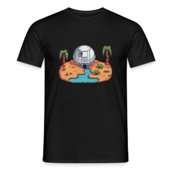 Galactic Getaway - Men's T-Shirt - black - Front - AI Model Male 178 light (178cm)