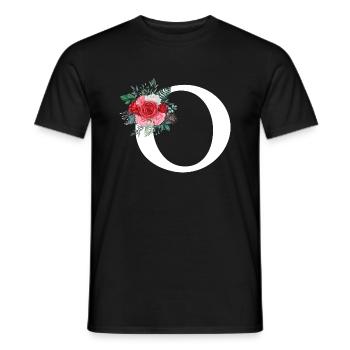Roter Blumenbuchstabe O - Männer T-Shirt - Schwarz - Vorne - AI Model Male 178 light (178cm)