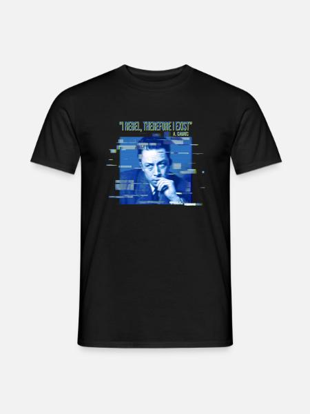 Je me rebelle, donc j’existe. Albert Camus - T-shirt homme - noir