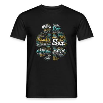 Lustige Mann's Mind Wortwolke - Männer T-Shirt - Schwarz - Vorne - AI Model Male 178 light (178cm)