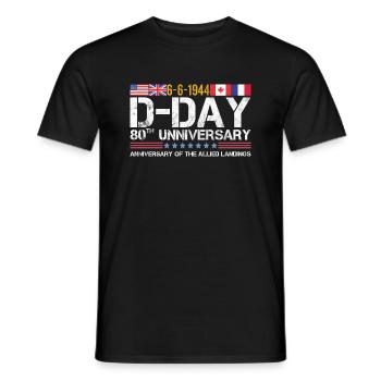 80th anniversary of the Allied Normandy landings - Men's T-Shirt - black - Front - AI Model Male 178 light (178cm)