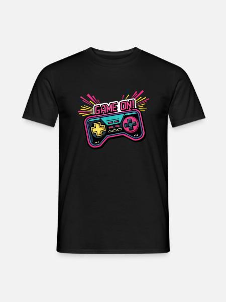 GAME ON. GAMECONTROLLER. SPIELPAD - Männer T-Shirt - Schwarz