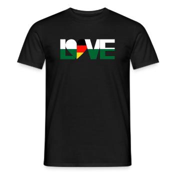 love heart Saxony Germany home country - Men's T-Shirt - black - Front - AI Model Male 178 light (178cm)