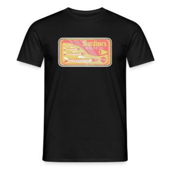 Sardinen in einer Pop-Art aus der Dose - Männer T-Shirt - Schwarz - Vorne - AI Model Male 178 light (178cm)