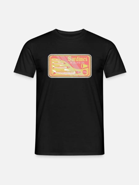Sardines dans une boîte pop art - T-shirt homme - noir