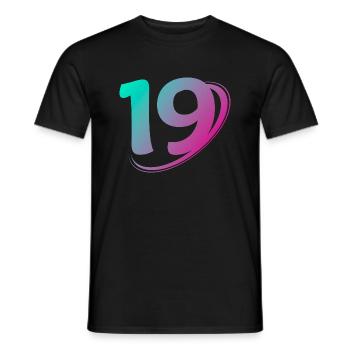Number 19 multicolor - Men's T-Shirt - black - Front - AI Model Male 178 light (178cm)