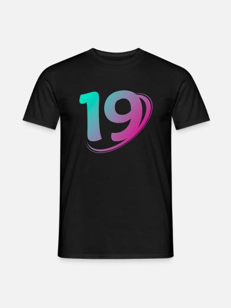 Nummer 19 mehrfarbig - Männer T-Shirt - Schwarz