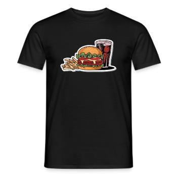 HAMBURGER FAST FOOD SNACK BUN BURGER - Männer T-Shirt - Schwarz - Vorne - AI Model Male 178 light (178cm)