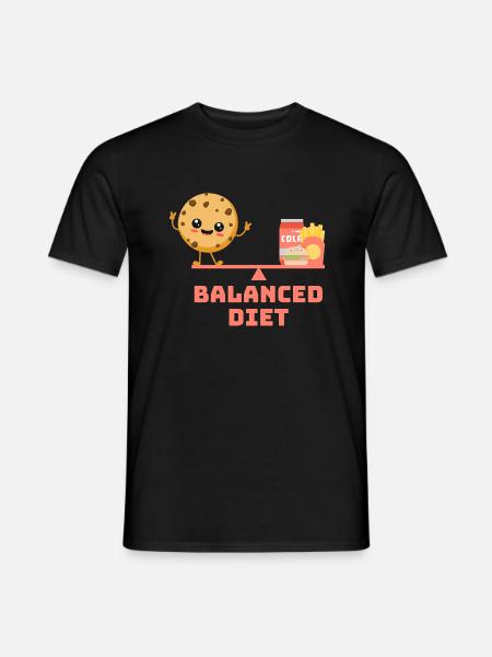 balanced cookie fastfood Diet - Männer T-Shirt - Schwarz