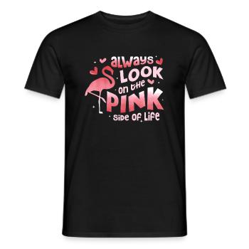 Always Look On The Pink Side Of Life Pink Bird Fla - Men's T-Shirt - black - Front - AI Model Male 178 light (178cm)