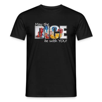 Boardgames - May the dice be with you - Men's T-Shirt - black - Front - AI Model Male 178 light (178cm)