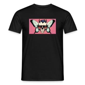 Totenkopf mit Flügeln und Sonnenbrille - Männer T-Shirt - Schwarz - Vorne - AI Model Male 178 light (178cm)
