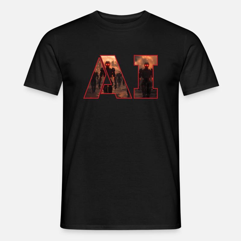 AI - Androiden - Science-Fiction - Männer T-Shirt - Schwarz