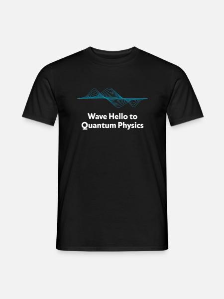 Wave Hello Quantum Physics Design - Men's T-Shirt - black