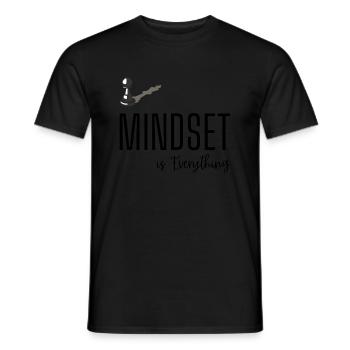 Mindset is everything Black Motivations T-Shirt - Männer T-Shirt - Schwarz - Vorne - AI Model Male 178 light (178cm)
