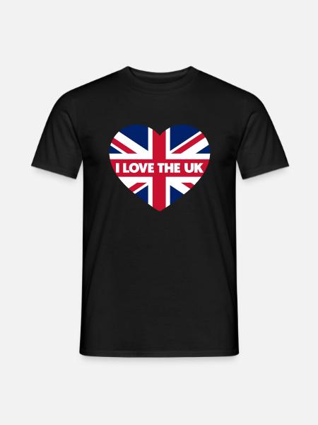 I LOVE THE UK - Men's T-Shirt - black