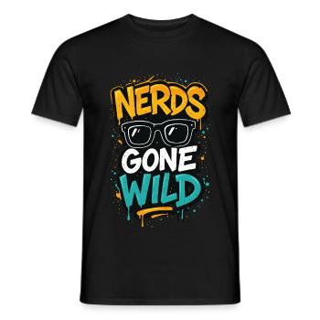 Nerds Gone Wild - Graffiti rétro - T-shirt homme - noir - Devant - AI Model Male 178 light (178cm)