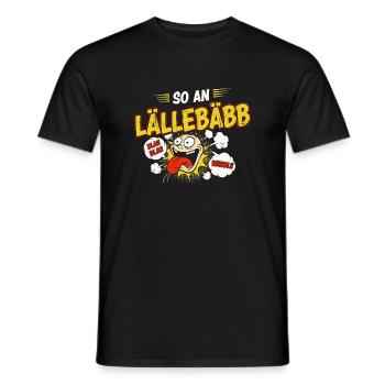 Funny Swabian Lällebäbb Saying Motif - Men's T-Shirt - black - Front - AI Model Male 178 light (178cm)