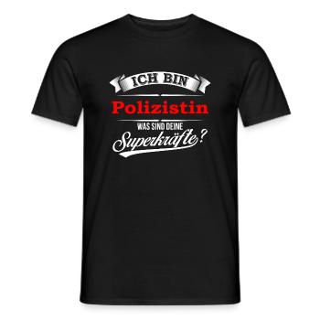 Polizist Polizistin Polizeibeamter Polizeitbeamtin - Männer T-Shirt - Schwarz - Vorne - AI Model Male 178 light (178cm)