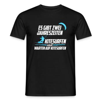 Kitesurfen Jahreszeiten - Männer T-Shirt - Schwarz - Vorne - AI Model Male 178 light (178cm)