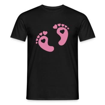 Baby Feet Heart Love Pink Girl Parents Gift - Men's T-Shirt - black - Front - AI Model Male 178 light (178cm)