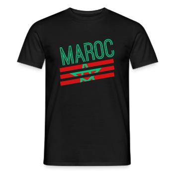 Maroc - T-shirt homme - noir - Devant - AI Model Male 178 light (178cm)