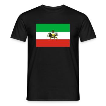 Persian / Iranian Flag for Pahlavi Shah - Men's T-Shirt - black - Front - AI Model Male 178 light (178cm)