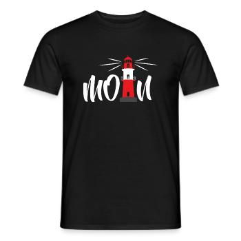 Moin Norddeutschland Begrüßung Leuchtturm - Männer T-Shirt - Schwarz - Vorne - AI Model Male 178 light (178cm)