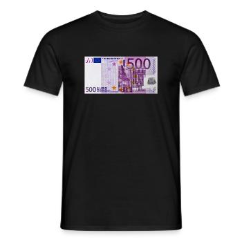 500 euro - Men's T-Shirt - black - Front - AI Model Male 178 light (178cm)
