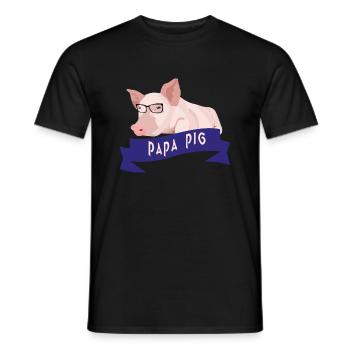 Papa Pig - Männer T-Shirt - Schwarz - Vorne - AI Model Male 178 light (178cm)