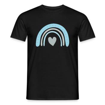 Regenbogen Herz Blau - Männer T-Shirt - Schwarz - Vorne - AI Model Male 178 light (178cm)