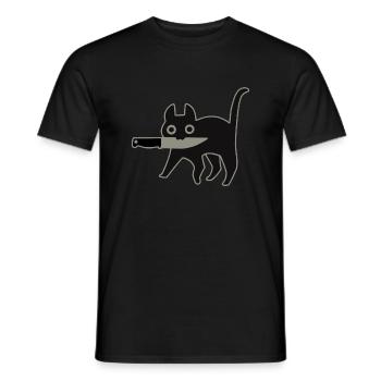 GattoColtello_Black - Männer T-Shirt - Schwarz - Vorne - AI Model Male 178 light (178cm)