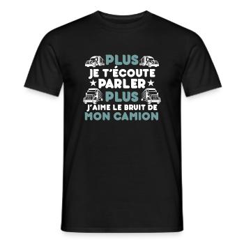 j’aime le bruit de mon camion Cadeau Humour Camion - T-shirt homme - noir - Devant - AI Model Male 178 light (178cm)