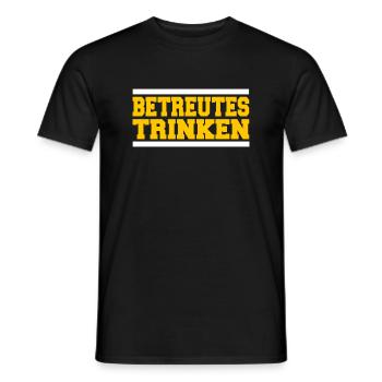 Betreutes Trinken - Männer T-Shirt - Schwarz - Vorne - AI Model Male 178 light (178cm)