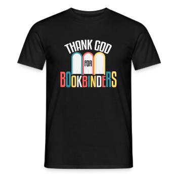 Thank God For Bookbinders - Men's T-Shirt - black - Front - AI Model Male 178 light (178cm)
