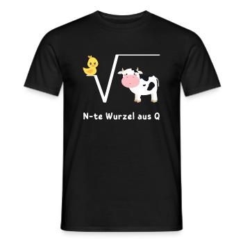 Ente Wurzel aus Kuh, N-te Wurzel aus Q, Mathe Witz - Männer T-Shirt - Schwarz - Vorne - AI Model Male 178 light (178cm)
