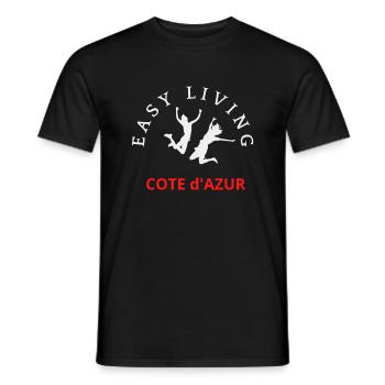 COTE d'AZUR - Männer T-Shirt - Schwarz - Vorne - AI Model Male 178 light (178cm)