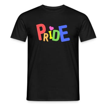 PRIDE Schriftzug - Männer T-Shirt - Schwarz - Vorne - AI Model Male 178 light (178cm)