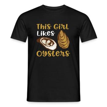 Huîtres de fruits de mer Huîtres et vin - T-shirt homme - noir - Devant - AI Model Male 178 light (178cm)