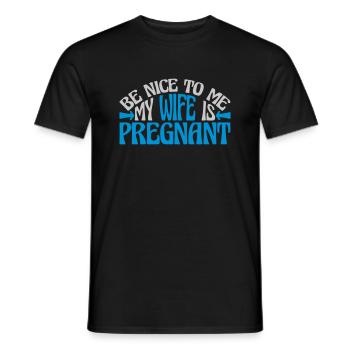 my wife is pregnant - Men's T-Shirt - black - Front - AI Model Male 178 light (178cm)