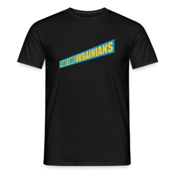 fight like ukrainians quote - Men's T-Shirt - black - Front - AI Model Male 178 light (178cm)