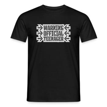 avertissement citation officielle d’adolescent - T-shirt homme - noir - Devant - AI Model Male 178 light (178cm)