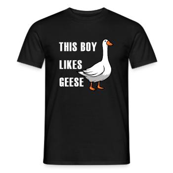 Animal mignon, oie, nature, faune - T-shirt homme - noir - Devant - AI Model Male 178 light (178cm)