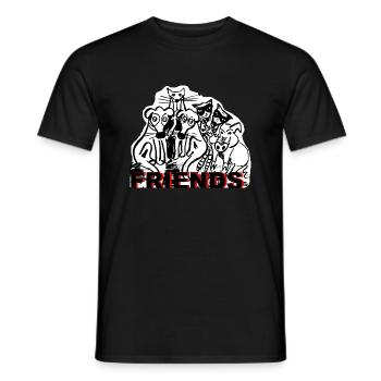 ZoffArt FRIENDS - Männer T-Shirt - Schwarz - Vorne - AI Model Male 178 light (178cm)